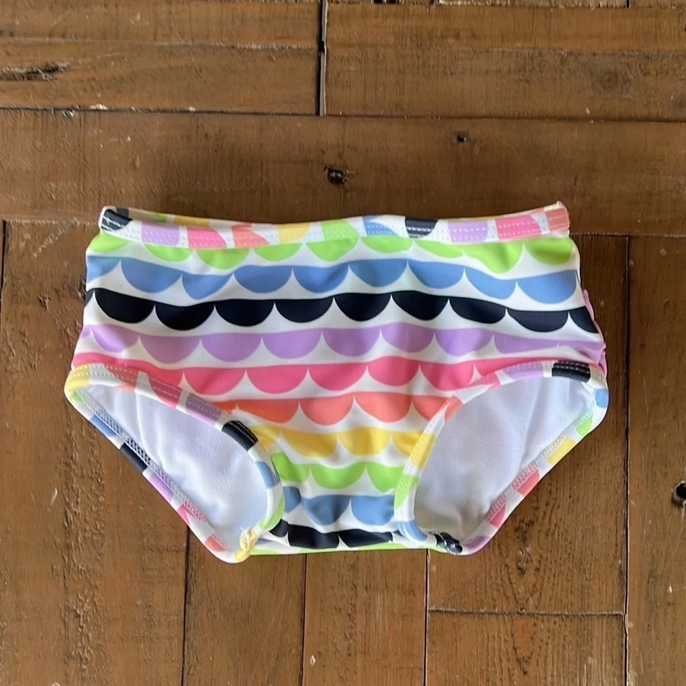 Rufflebutts scalloped rainbow two piece swimsuit